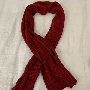 Akris 100% cashmere knit red scarf